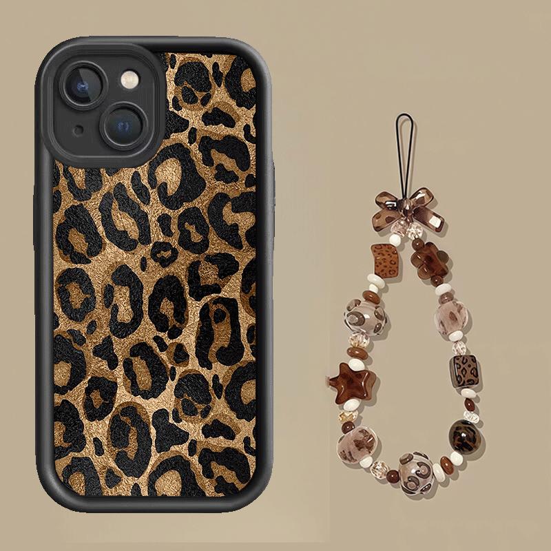 Leopard Print Lanyard Strap Rope Case For OnePlus 15 13 12 11 13T ACE 6 5 Nord 5 4 3 Lite 2 8T 10R Soft Silicone Cover