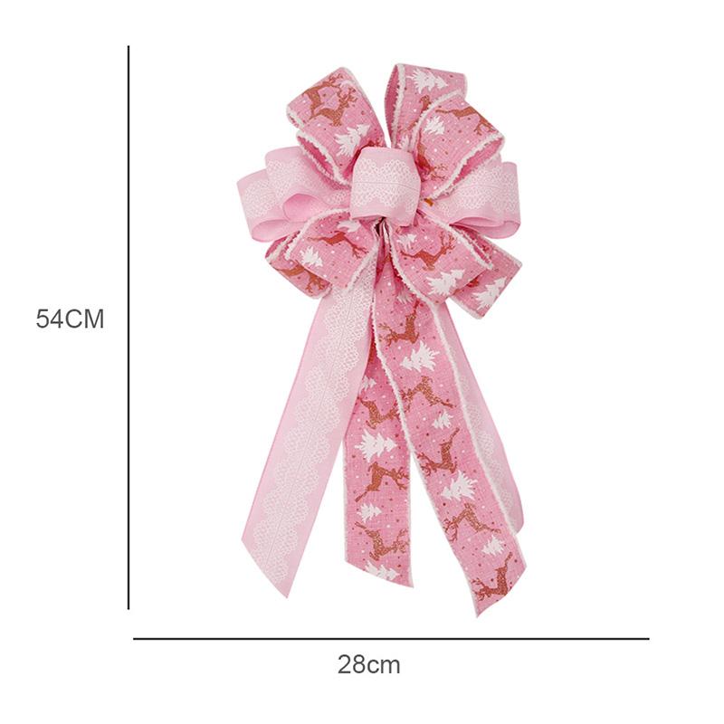 New Red Christmas Wreath, Bow, Outdoor Decoration, Velvet Sequins,reindeer Bow, Outdoor Use During The Christmas Holiday 2025