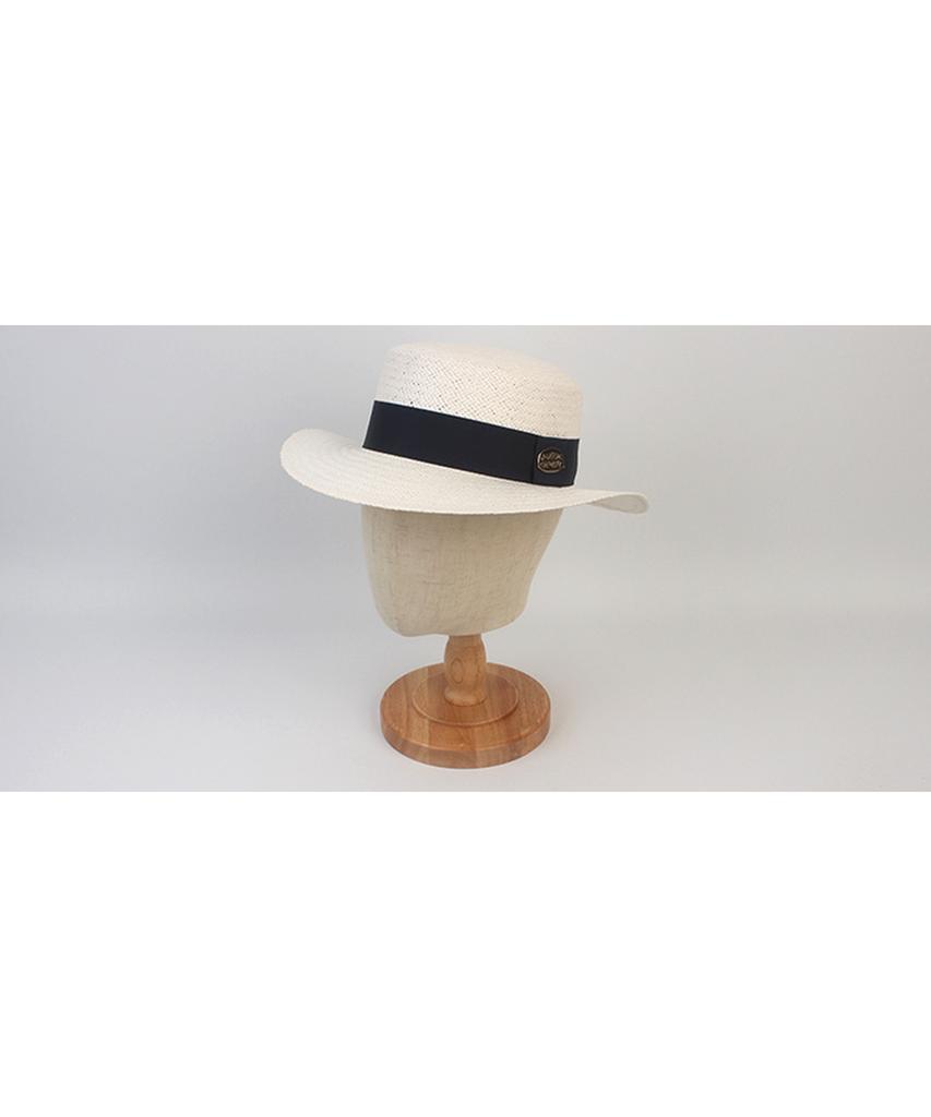 White Navy Line Panama Hat
