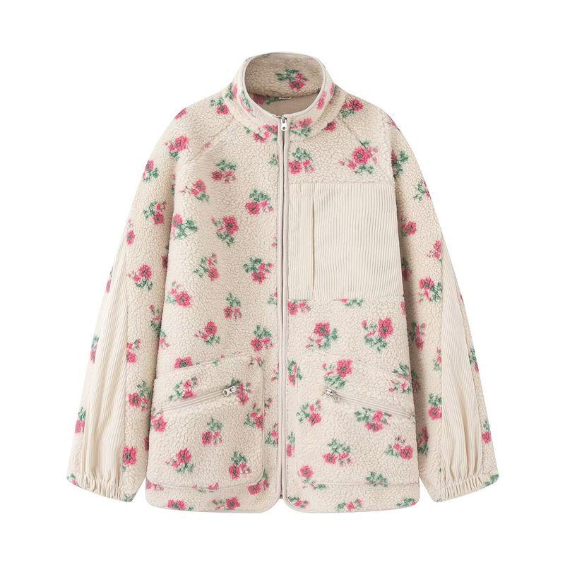 Araltay New Arrival Fashion Style Women's Clothing Fashion Simple All-Match Long Sleeves Cashmere Floral Pullover Sweatshirt
