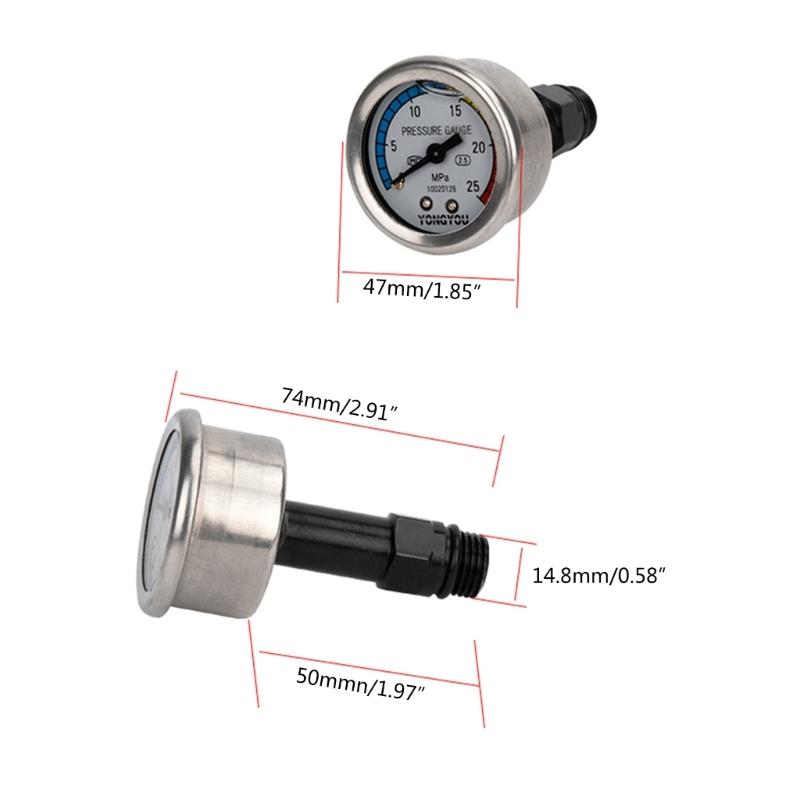 0-25 MPa Automyčka Tlakoměr Čerpadlo Vysokotlaké čisticí zařízení Fitinky M14 Závitové vodní čerpadlo Příslušenství