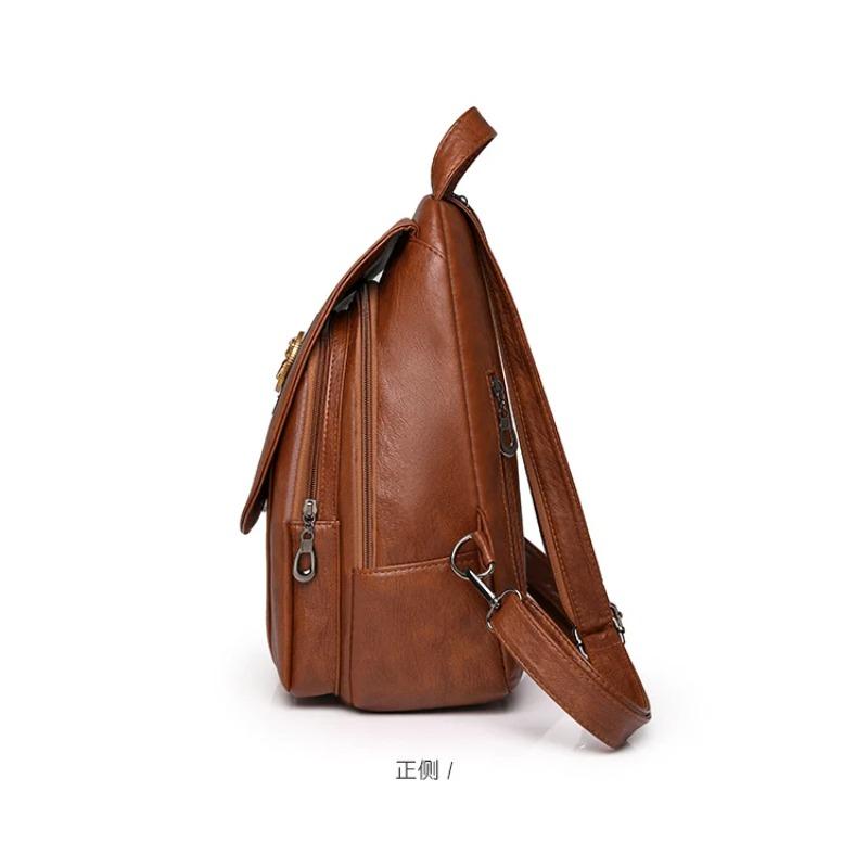 Soft Leather Backpack for Women 2025 New Fashionable Small Backpack Chest Bag Retro Casual Multi-purpose Single Shoulder Bag