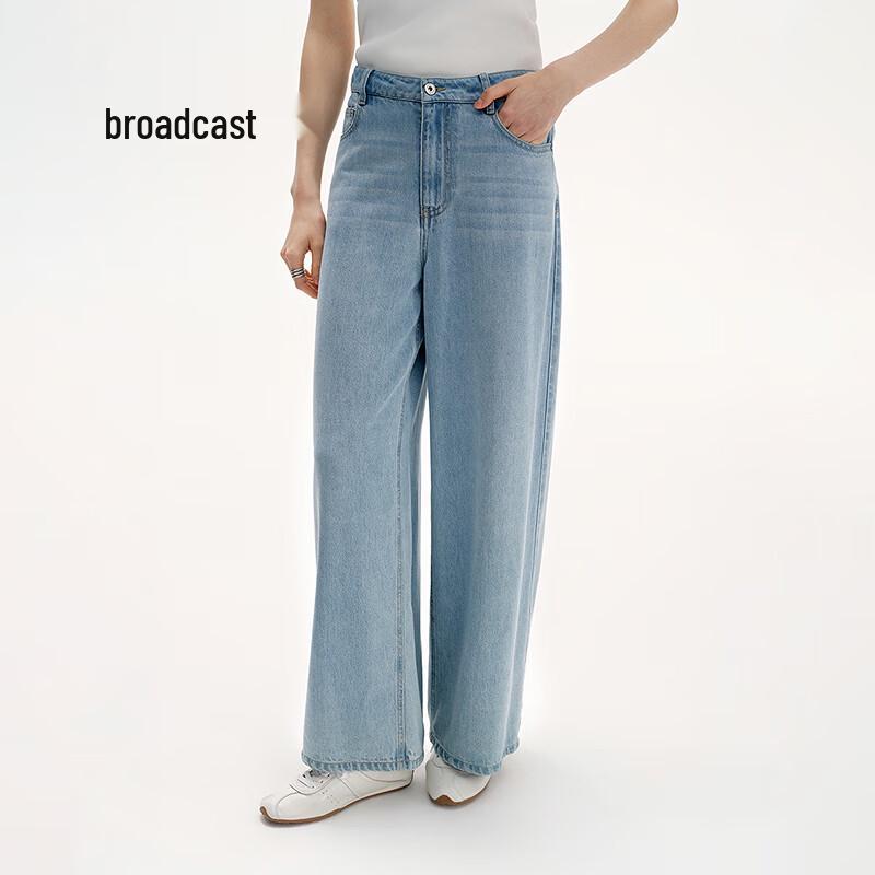 

Broadcast Women s Light Wash Wide Leg Straight Denim Jeans XL