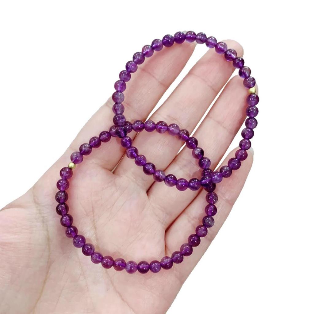 Stylish Purple Single-Circle Beaded Bracelet for Men and Women - Versatile and Lucky Jewelry Accessory