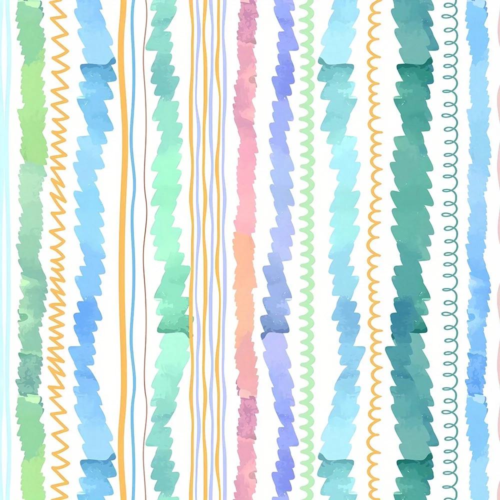 Spring Shower Curtain - Digital Print, Hand-Painted Irregular Stripe, Waterproof, Bath & Toilet Partition Decor, 1pc