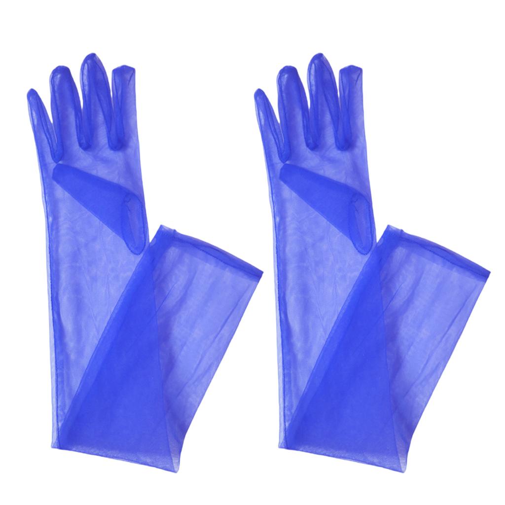 1pair Long Meshes Gloves Elegant Bridal Mittens Transparent Women Gloves for Bride and Bridesmaids