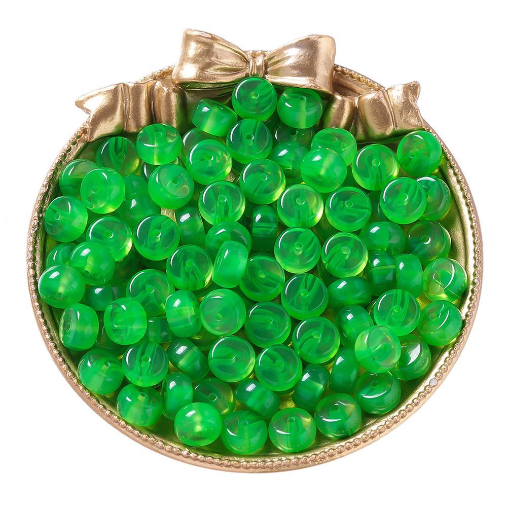 10pcs/Pack Mixed Color Resin Flat Round Beads Spacer Loose Charms Beads for DIY Bracelet Necklace Jewelry Making Accessories