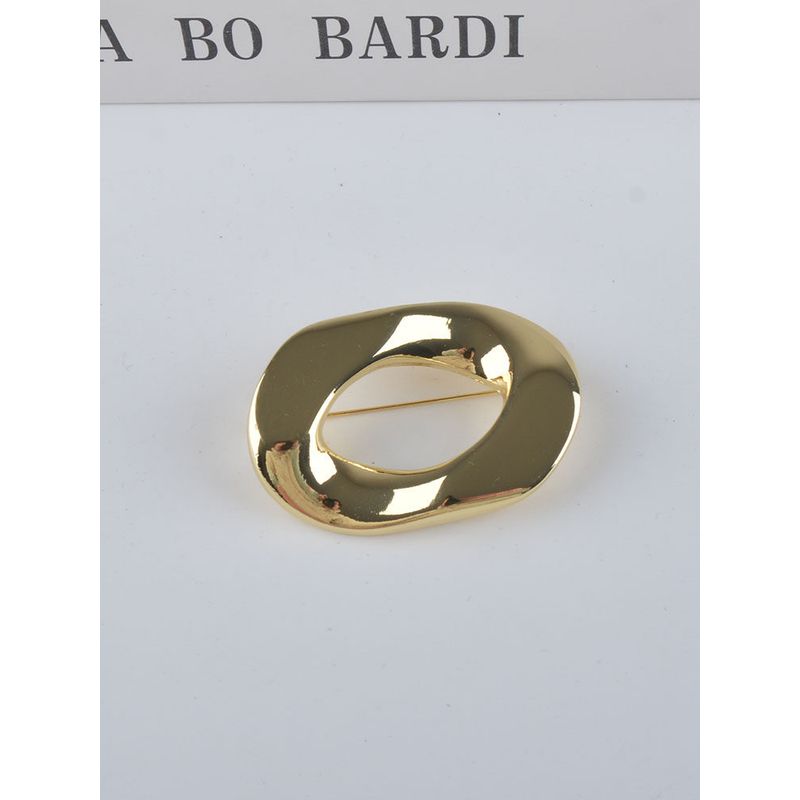Fashion Minimalist Metal Texture Square Hollow Brooch Ins Style Fashionable All-Matching Sweater Outwear Embellishment Accessories for Women