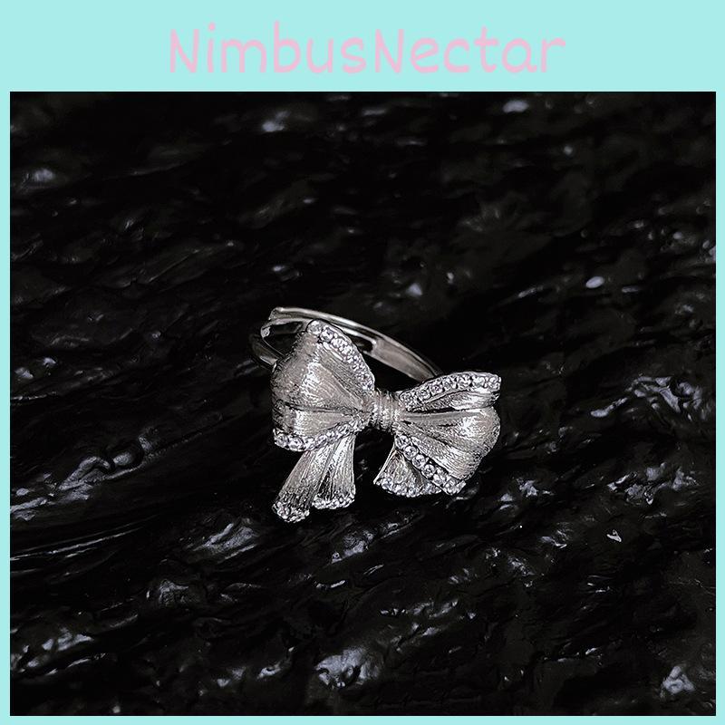 Style Ins Trendy Adjustable Bowknot Ring For Women With Chic Copper Finish