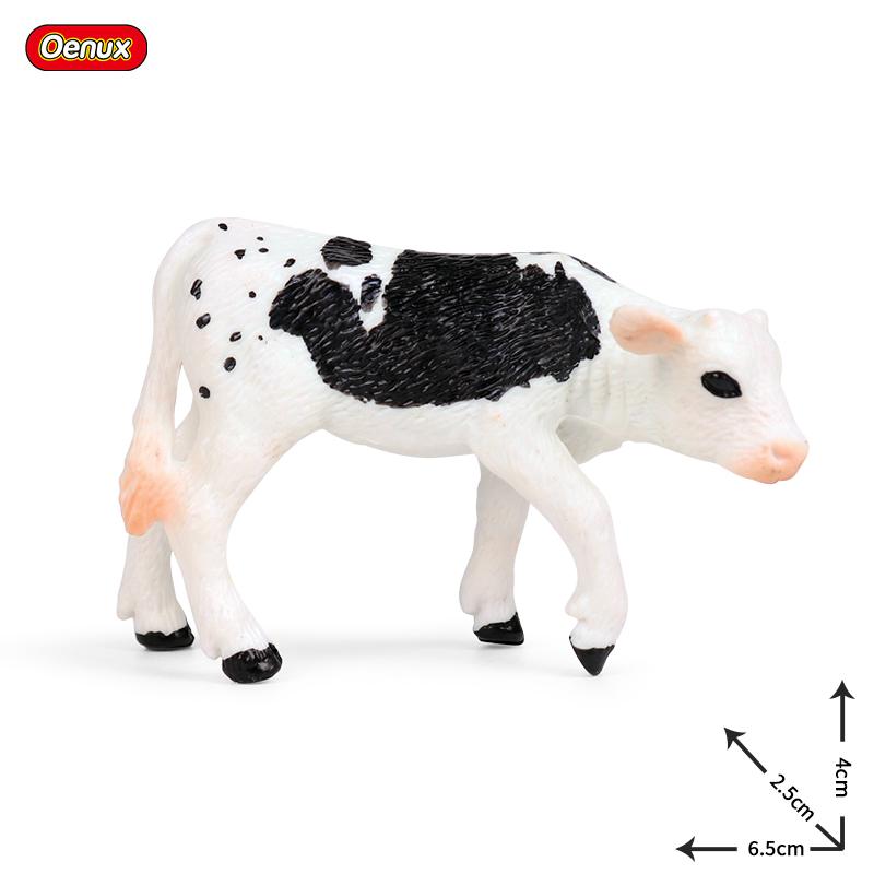 Oenux Simulation Cute Farm Animals Milk Cow Cattle Calf Angus Bull OX Buffalo Model Action Figures Educational Cute Toy Kid Gift