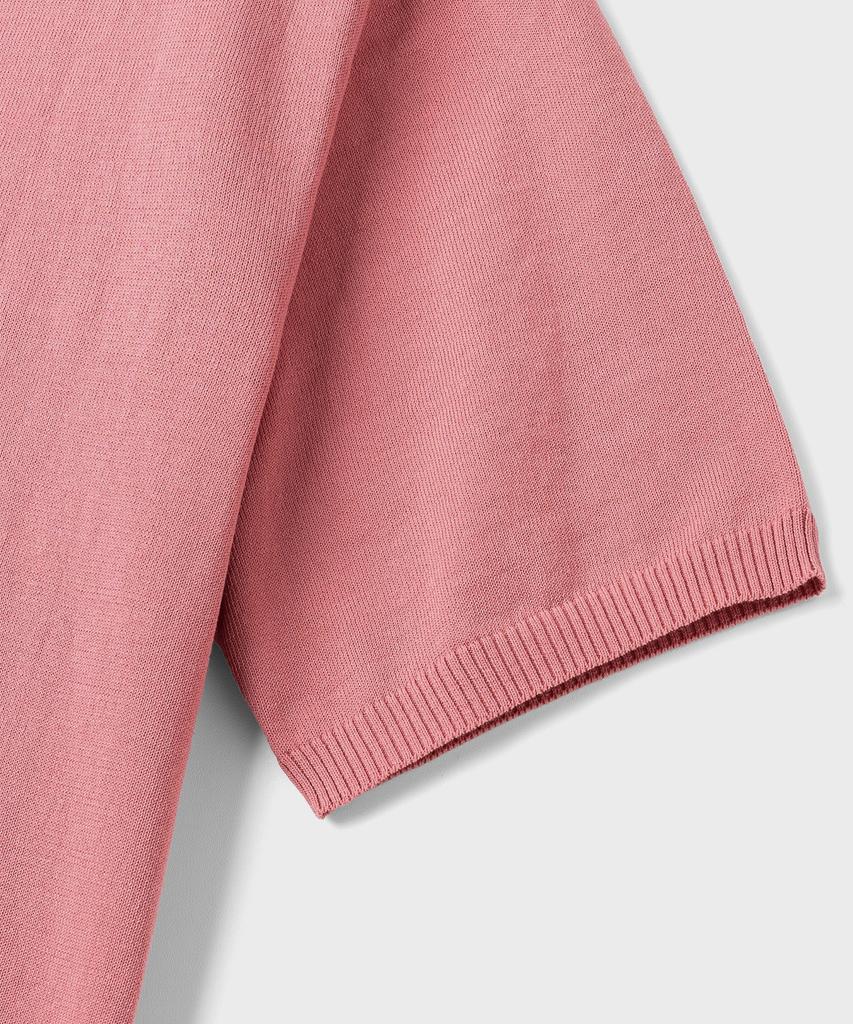 Andeleusenandeleusen Short-Sleeve Knit Polo Shirt Lyserød