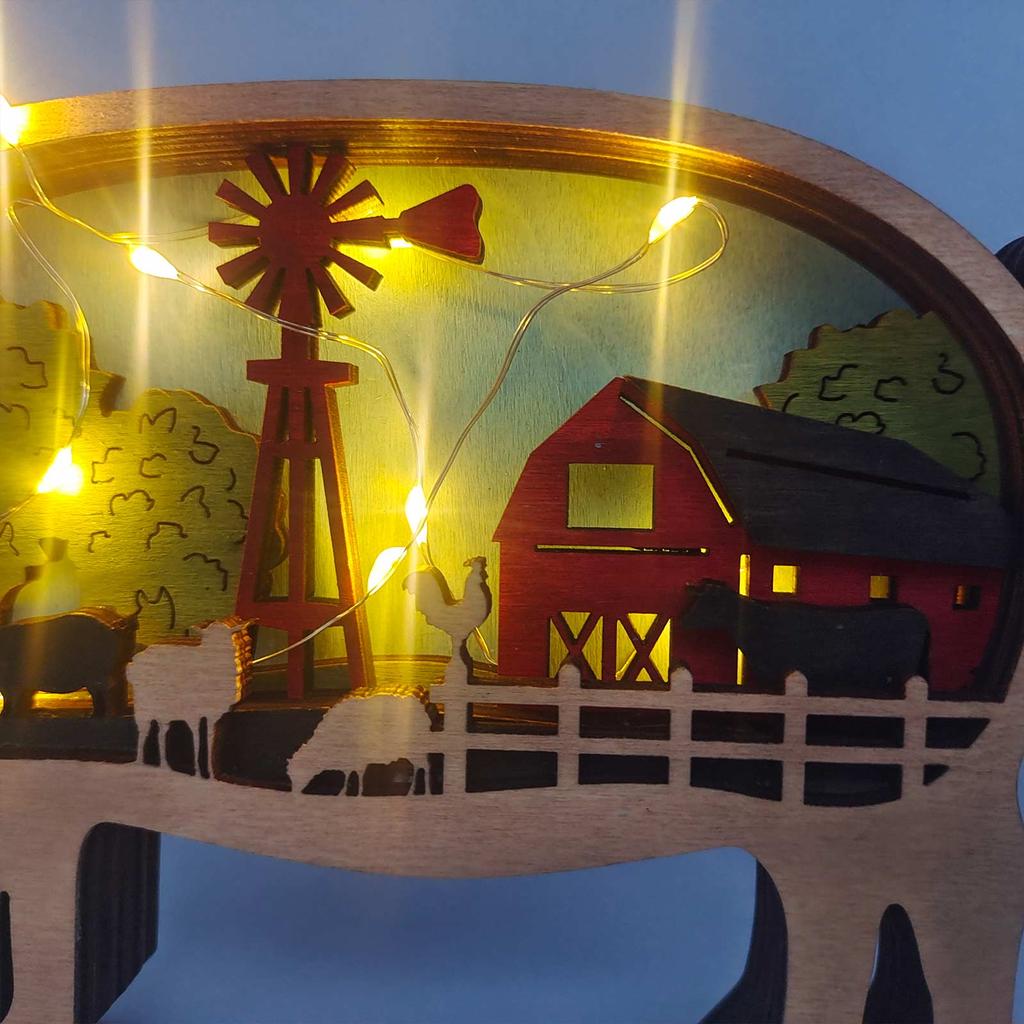 Wooden Crafts Creative Farm Animal Home Decoration Desktop Decoration