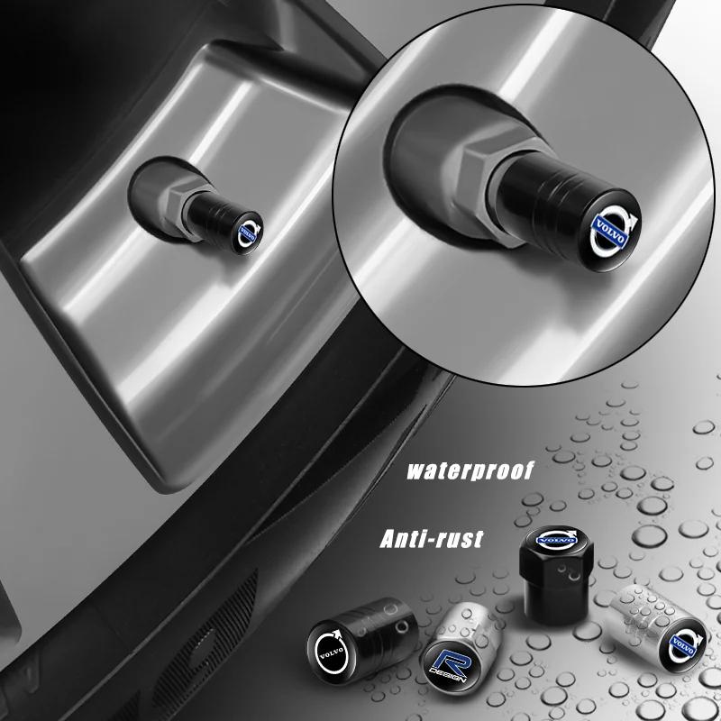 4 Stück Auto-Reifenventilkappen Emblem Metallkappe Gehäuse Zubehör für Volvo XC90 V90 V60 XC60 V40 S80 S60 S90 C40 XC40 V70 XC70 C30 C7