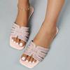 Summer Women Slippers  Outdoor Rhinestone Slippers Fashion Non-Slip Beach Shoes Comfortable Square Heel Sandals Slides Women