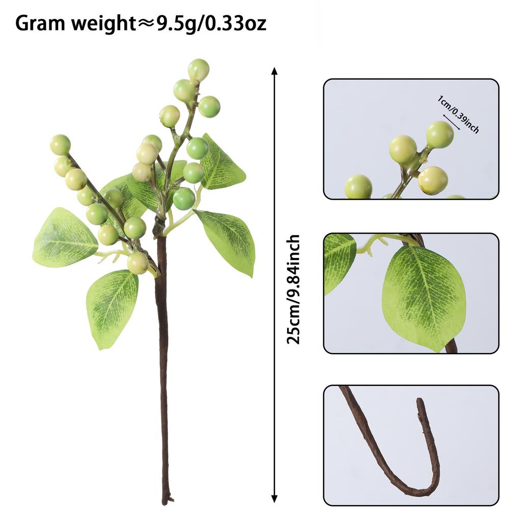 Artificial Olive Branches Decor with Faux Berries for Home Office Photography Spring Floral Arrangement 9.84in Plastic Foam