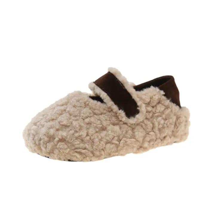 Fashion Baotou Plus Velvet Outside To Wear Cotton Slippers Autumn New 2024 Thick Sole Lazy Slip-on Women's Retro Cotton Shoes