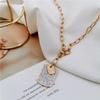 Rose Gold-Plated Titanium Steel Square Pendant Necklace for Women