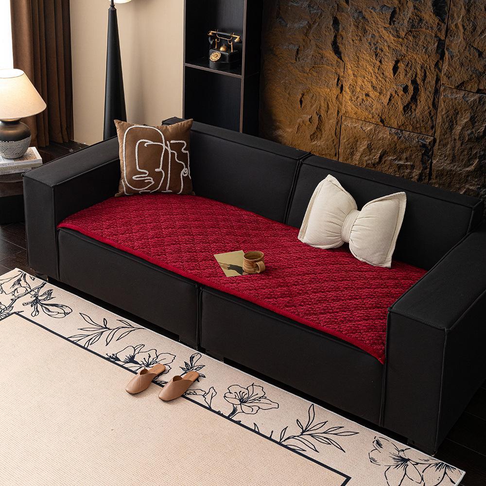 Corduroy Solid Color Thickened Non-Slip  Explosion Machine Washable Sofa Cushion Bay Window Cushion  New Straight Row Seat Cushion