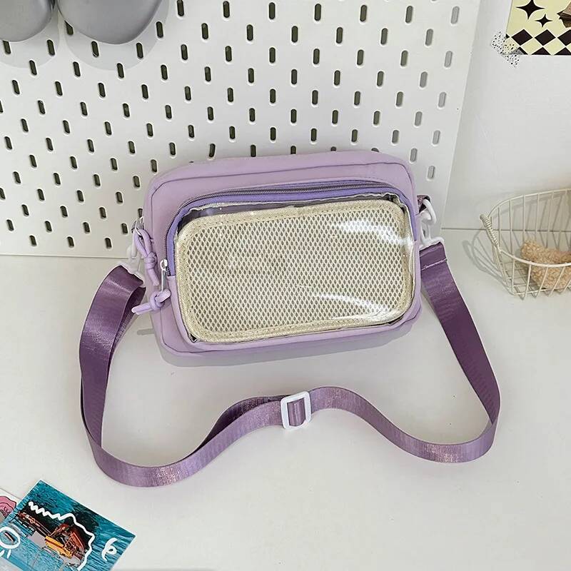 New Y2K Charming Ita Knapsack Roomy Commute Knapsack Female Transparent DIY Display Rucksack Open-air Trend Journey School Tote