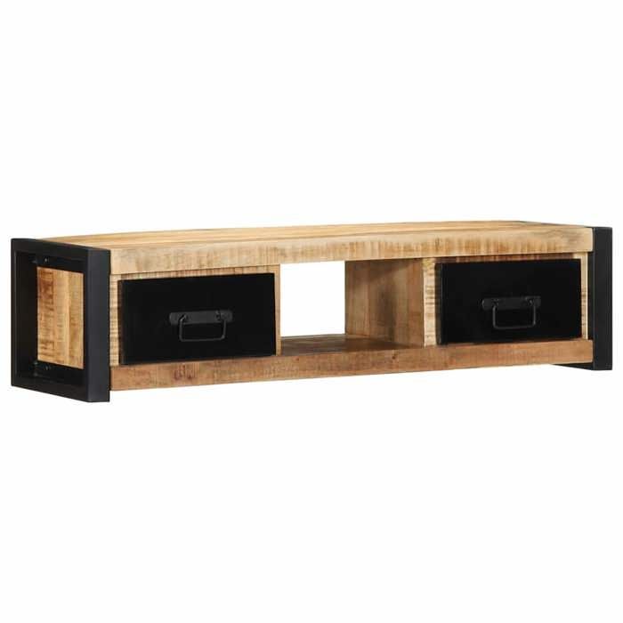 VidaXL TV Cabinet 100x30x25 Cm Solid Raw Mango Wood, Tv Bench, Hifi Cabinet, Entertainment Center, Tv Buffet, 4013597