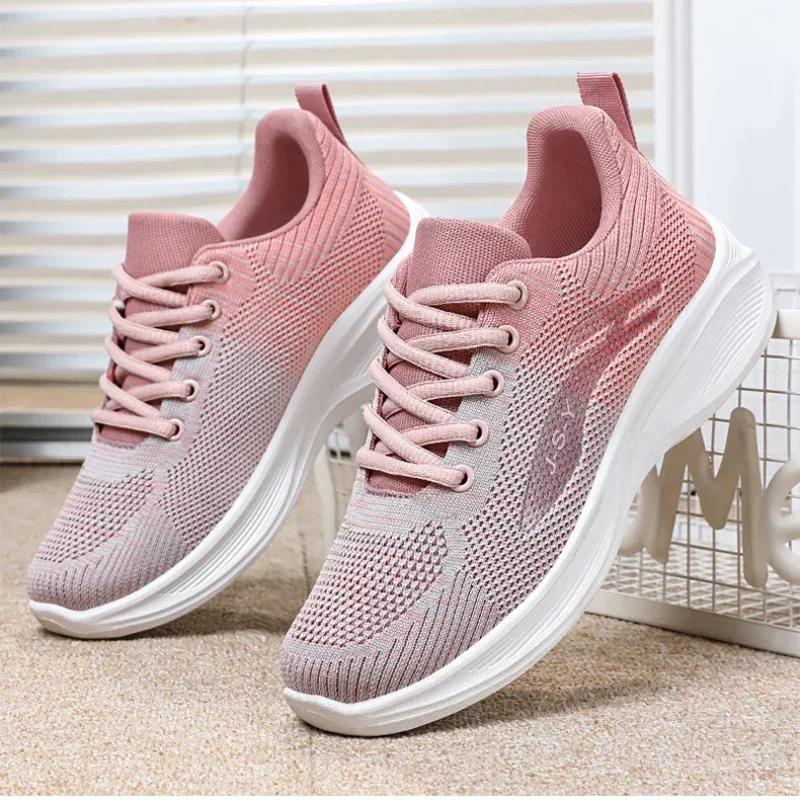 Fashion 2024 Running Shoes Ladies Breathable Sneakers Summer Light Mesh  Women's Sports Shoes Outdoor Lace Up Training Shoes