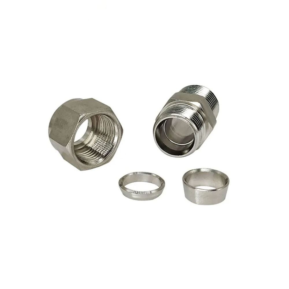1Pcs 1/8" 1/4" 3/8" 1/2" Male Thread To 3-16mm OD Quick Fitting Stainless Steel 304 SS Tube Connector Double Ferrule