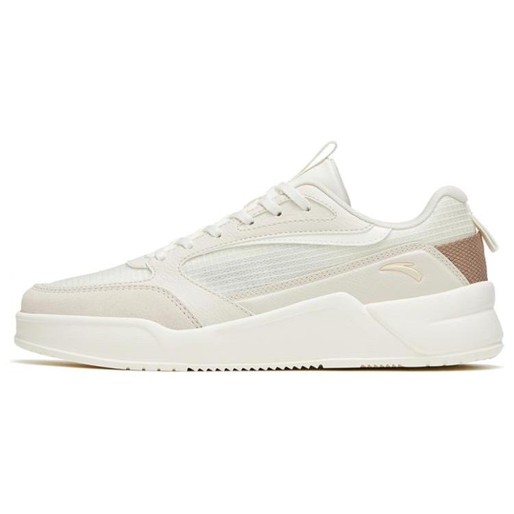 

New Anta Rubber Bullet Anti Slip And Wear Resistant Lightweight Low Top Skateboard Shoes White Gray Brown 912328033-1 42.5