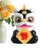 Cute Car Dashboard Figures Lunar New Year Solar Powered Lion Dance Desktop Decor Center Console Decor Figure For Drivers