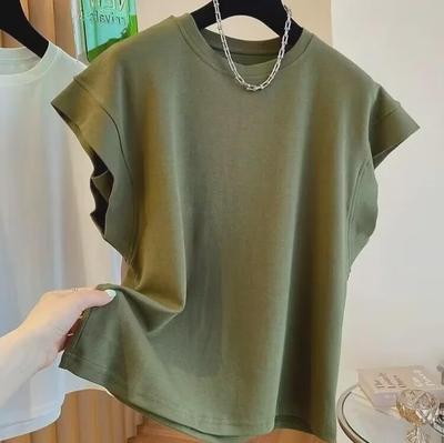 Men's Summer Sleeveless Casual T-Shirt - Solid Color, High-Quality, Loose Fit, Trendy Flying Sleeve Design