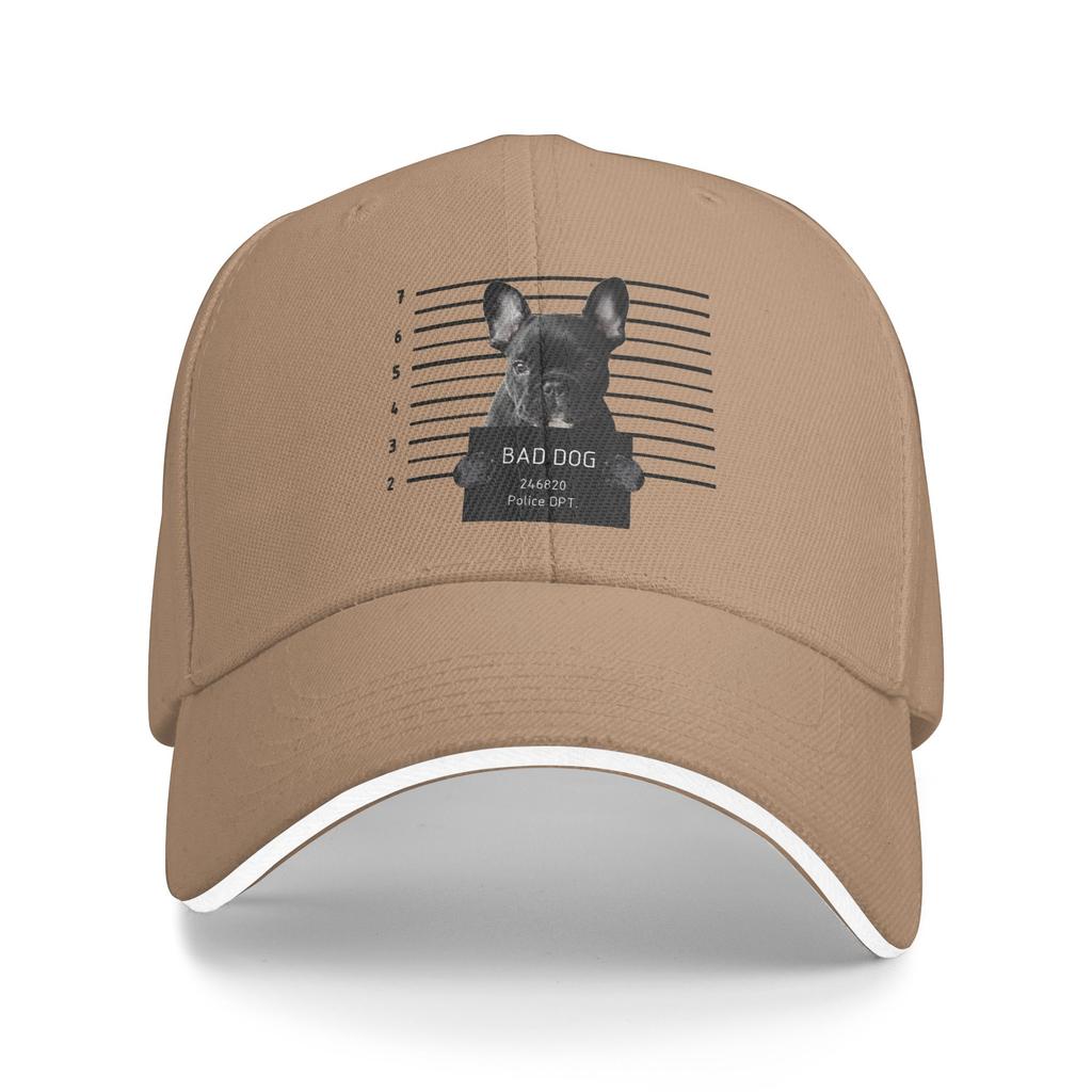 French Bulldog Bad Dog French Prison Dog French Mom Dad Adjustable Hat Spring Sports Cap Fashion Baseball Cap Casual Outdoor Hat