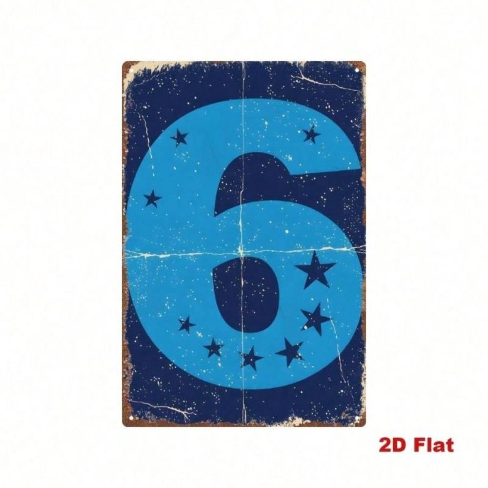 Metal Wall Art Retro Starry Night Steel Painting