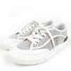 Great Low Cut Sneakers Get Using Leather White Gray Fabric Women 35 Used