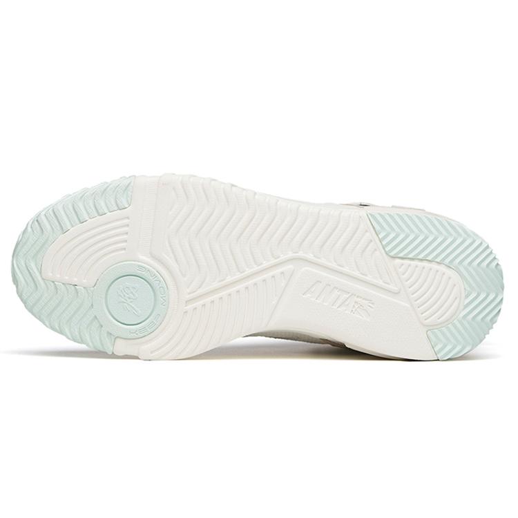 New Anta Life Collection Anti Slip Wear Resistant High Top Skateboard Shoes Women's White Red 122148902-3