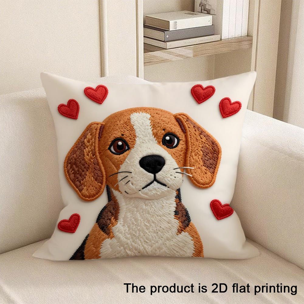 1pc Adorable 2D Flat Printed Animal-Patterned Pillowcases Sofa cushion cover home bedroom room decoration