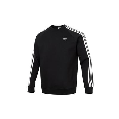 Originals Kleeblatt 3-Streifen Rundhals Fleece Sweatshirt Herren Oberteile Schwarz GN3487
