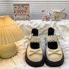 College style solid color bow spring new round head cute single shoes student small leather shoes