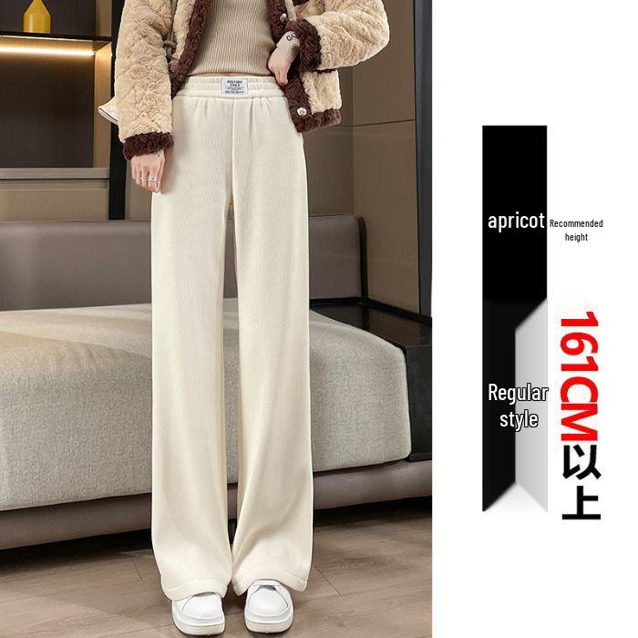 Women s High-Waisted Wide-Leg Velvet Pants - Autumn/Winter XXL