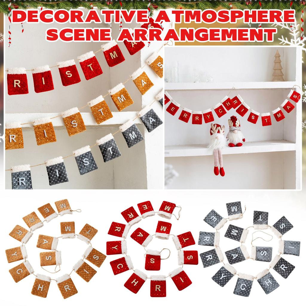Christmas Letter Pocket Flag Christmas Background Wall Decoration Atmosphere Scene Layout