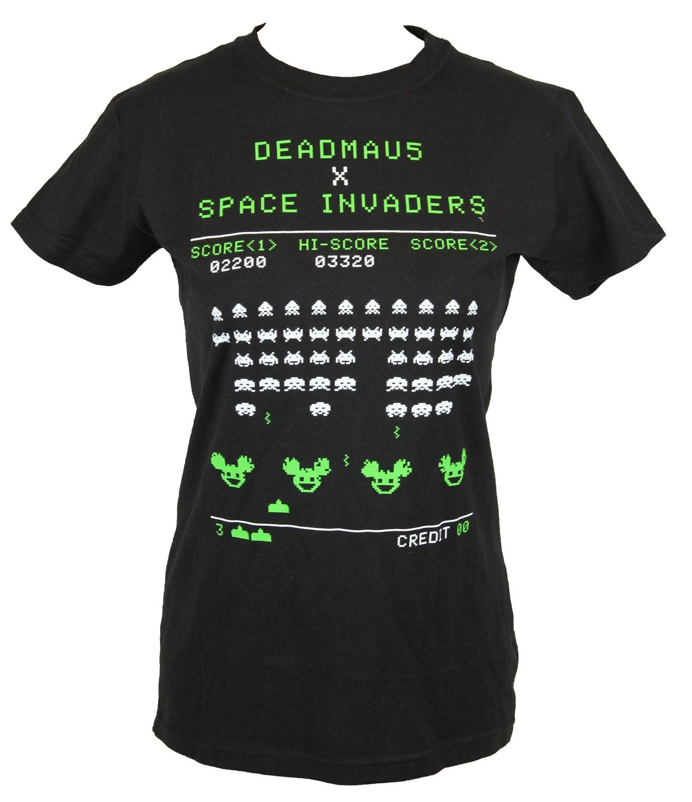 Deadmau5 (Deadmaus) Juniors Girls T-Shirt - Space Invader Screen Image S