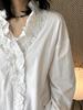 Spring Arrival Women's Beaded Rose Lace Patchwork Shirt