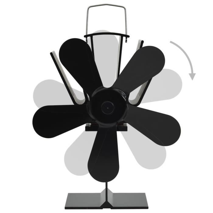 VidaXL Heat-Powered Stove Fan 5 Blades Black 51242