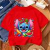 Stitches Child Cotton Tee Short Sleeve Blue Alien Ears Character Summer Daily Wear