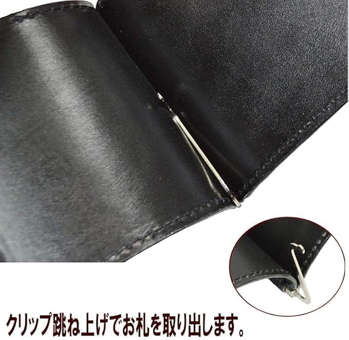 Leather Money Genuine Crocodile Pattern for Bills Clip, Cowhide, Leather, Embossed, Black, Only.