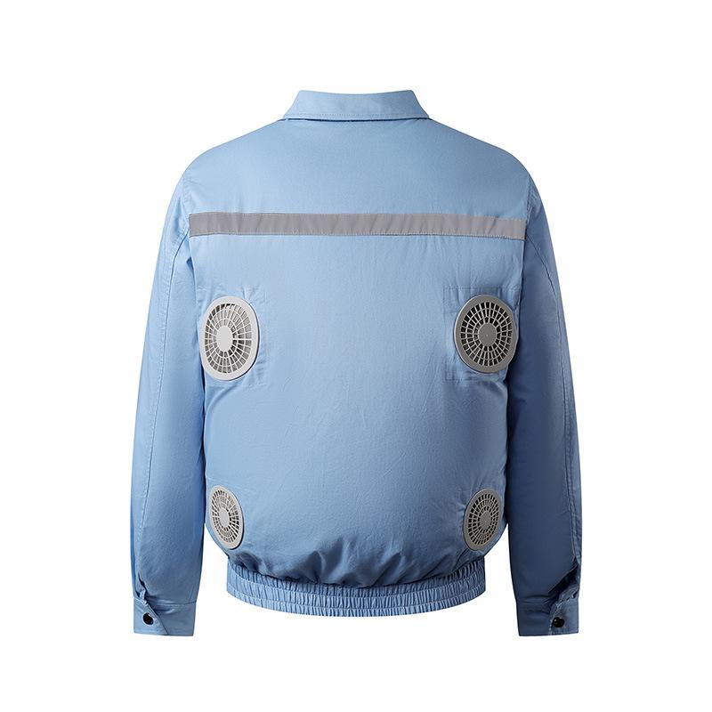 

Унисекс куртка с длинными рукавами и охлаждающим вентилятором с четырьмя вентиляторами для строителей 4XL/5XL