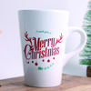 13oz White Ceramic Cocoa Mug Eco-Friendly Classic Coffee & Tea Mug Hot Beverage Cup with Merry Christmas Decal for Holiday