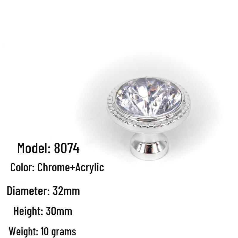 Shengbai Glass Crystal Single-Hole Cabinet Handle