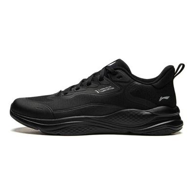 Li Ning Flow Cloud Trendige Vielseitige Stoff Rutschfeste Abriebfeste Low-Top Casual Laufschuhe Herren Sneaker Schwarz AGLU089-5