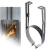 Portable Chimney Pipe Clamps Adjustable Sturdy Stainless Steel Holders for Wall Support Diameter 150 Mm Designs