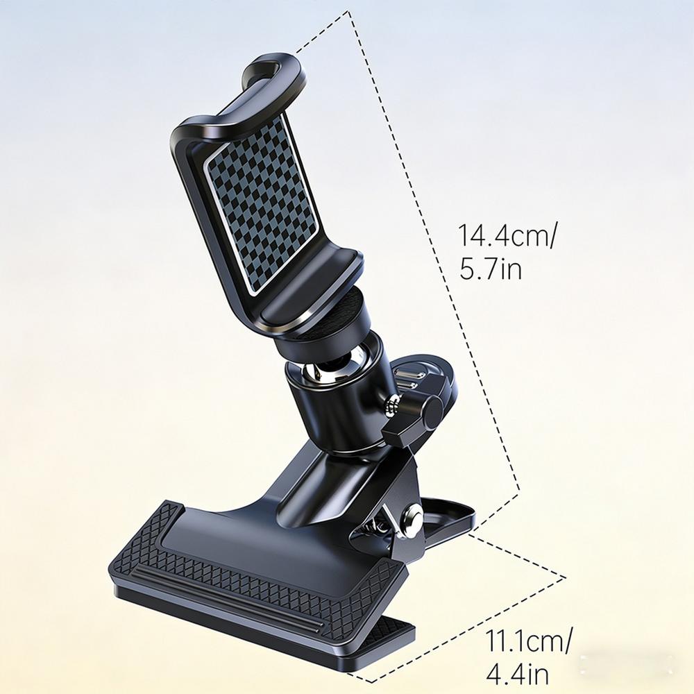 Guitar Phone Mount Double-Hole Non Slip 360 Rotating Clip Phone Holder Guitar Accessories For Instrument Ukulele Bass Violin чёрный