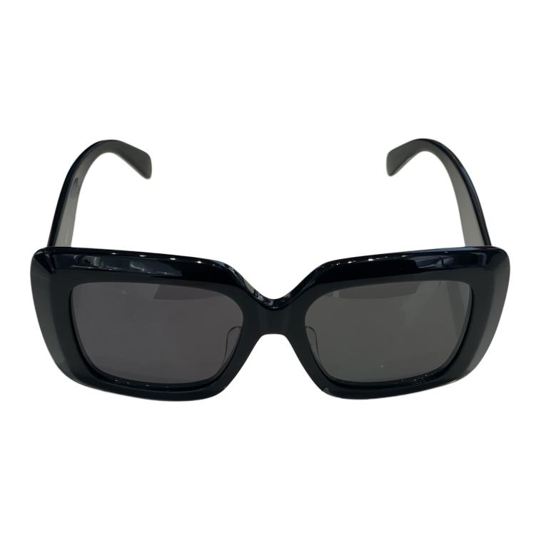 Celine Logo Irregular Frame Sunglasses Women sunglasses Black CL40263F5401A Basic Packaging-Eyeglass Case+Box,U,Black